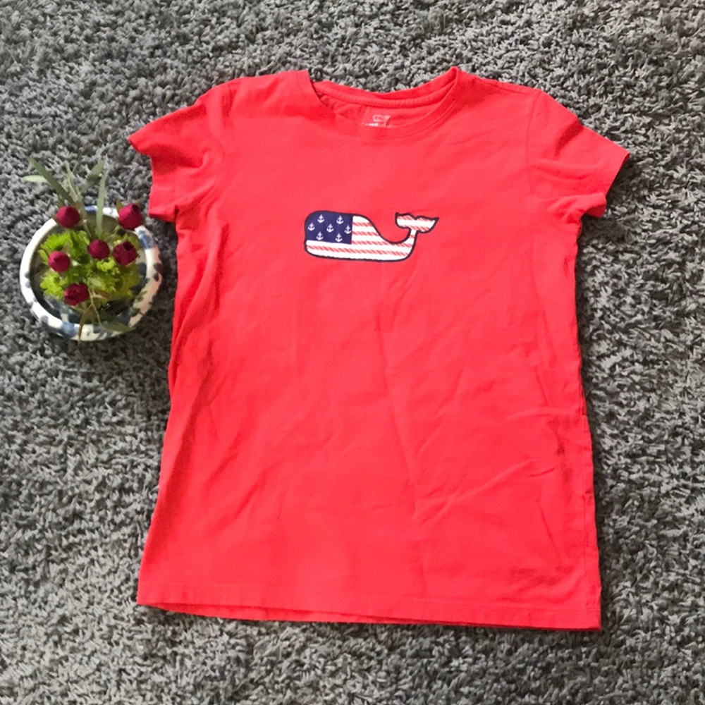 Red Vinyard Vines tee girl size L  (14)